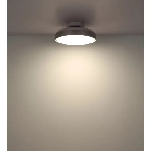 Ventilatore da Soffitto Plafoniera LED Dimmerabile 45 cm Bianco Argento