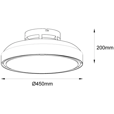 Ventilatore da Soffitto Plafoniera LED Dimmerabile 45 cm Bianco Argento