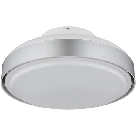 Ventilatore da Soffitto Plafoniera LED Dimmerabile 45 cm Bianco Argento