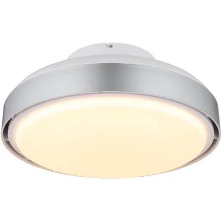Ventilatore da Soffitto Plafoniera LED Dimmerabile 45 cm Bianco Argento