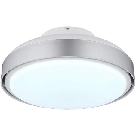 Ventilatore da Soffitto Plafoniera LED Dimmerabile 45 cm Bianco Argento