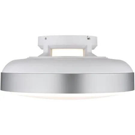 Ventilatore da Soffitto Plafoniera LED Dimmerabile 45 cm Bianco Argento