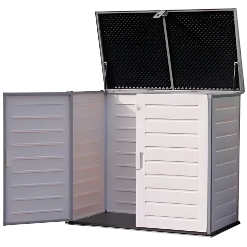Armadio in Resina 140 cm Baule Esterno Bidoni Rifiuti Box da Giardino Balcone | BricoShop24