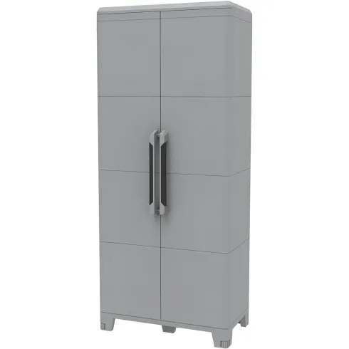 Armadio da Esterno 2 Ante in Pvc Resina Tuttopiani con Ripiano Mobile Modulare | Bricoshop24