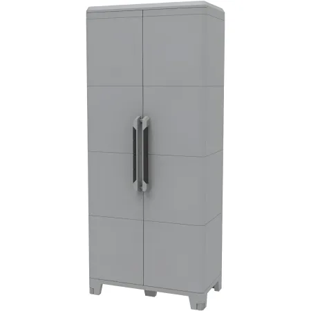 Armadio da Esterno 2 Ante in Pvc Resina Tuttopiani con Ripiano Mobile Modulare | Bricoshop24