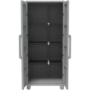 Armadio da Esterno 2 Ante in Pvc Resina Tuttopiani con Ripiano Mobile Modulare | Bricoshop24 2