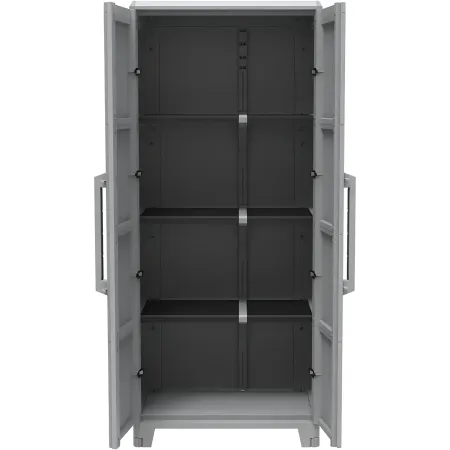 Armadio da Esterno 2 Ante in Pvc Resina Tuttopiani con Ripiano Mobile Modulare | Bricoshop24