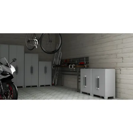 Armadio da Esterno 2 Ante in Pvc Resina Tuttopiani con Ripiano Mobile Modulare | Bricoshop24