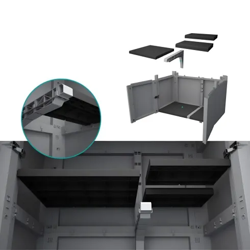 Armadio da Esterno 2 Ante in Pvc Resina Tuttopiani con Ripiano Mobile Modulare | Bricoshop24