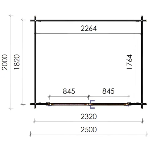 Casetta in Legno 28 mm 2.5x2 Giardino Attrezzi Blockhouse | BricoShop24