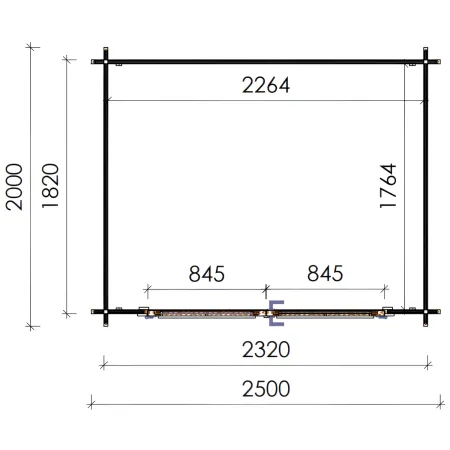 Casetta in Legno 28 mm 2.5x2 Giardino Attrezzi Blockhouse | BricoShop24