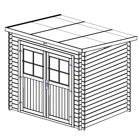 Casetta in Legno 28 mm 2.5x2 Giardino Attrezzi Blockhouse | BricoShop24