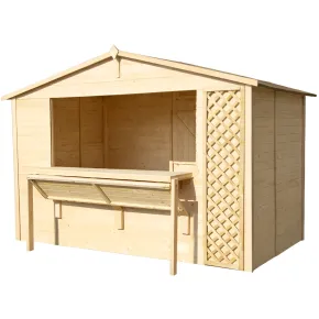 Casetta in Legno 310x180 a Pannelli 19 mm Chiosco Capanno da Giardino Spiaggia | BricoShop24