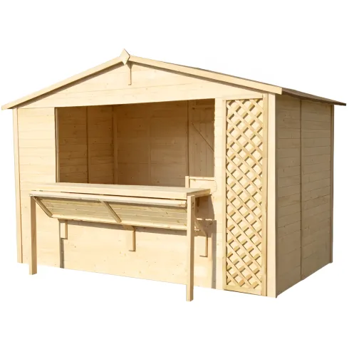 Casetta in Legno 310x180 a Pannelli 19 mm Chiosco Capanno da Giardino Spiaggia | BricoShop24