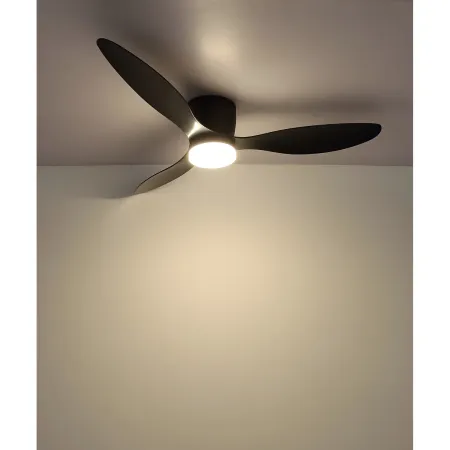 Ventilatore da Soffitto con Luce Nero 3 Pale 20W LED Dimmerabile