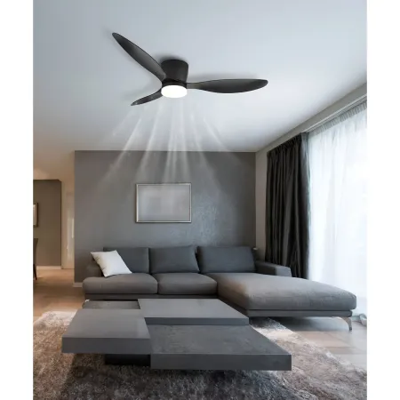Ventilatore da Soffitto con Luce Nero 3 Pale 20W LED Dimmerabile