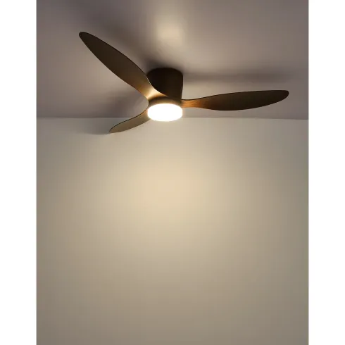 Ventilatore Soffitto con Luce Effetto Legno 3 Pale 20W LED Dimmerabile