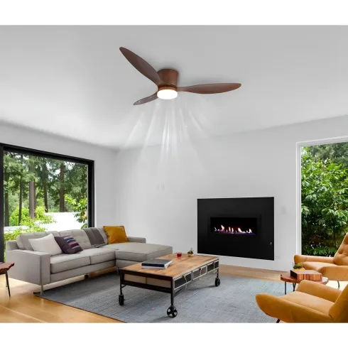 Ventilatore Soffitto con Luce Effetto Legno 3 Pale 20W LED Dimmerabile