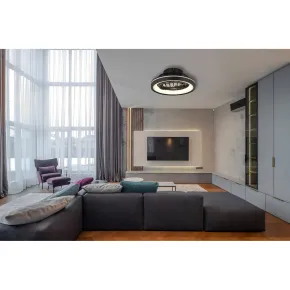Ventilatore da Soffitto con Luce Nero LED RGB Dimmerabile Telecomando 2