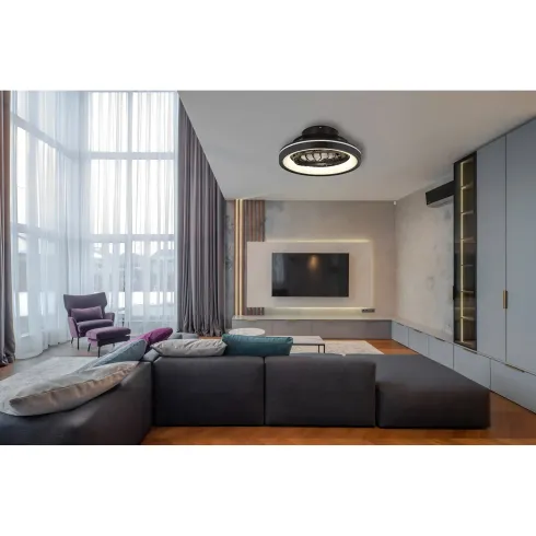 Ventilatore da Soffitto con Luce Nero LED RGB Dimmerabile Telecomando