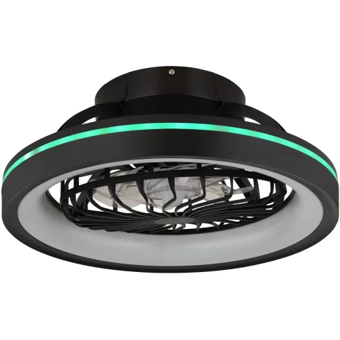 Ventilatore da Soffitto con Luce Nero LED RGB Dimmerabile Telecomando