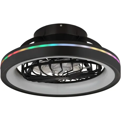 Ventilatore da Soffitto con Luce Nero LED RGB Dimmerabile Telecomando