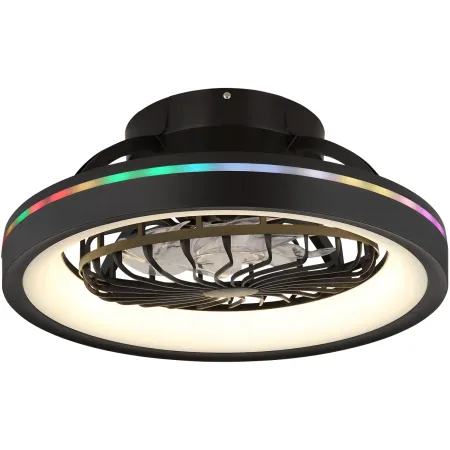Ventilatore da Soffitto con Luce Nero LED RGB Dimmerabile Telecomando