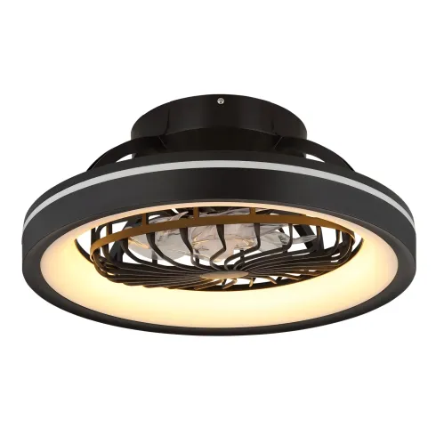 Ventilatore da Soffitto con Luce Nero LED RGB Dimmerabile Telecomando