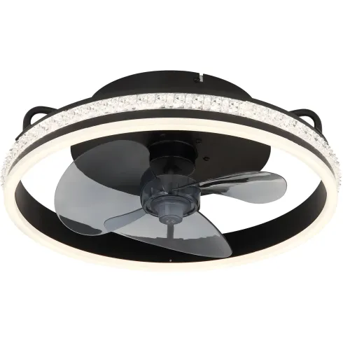 Ventilatore da Soffitto con Luce Nero LED CCT Dimmerabile Telecomando