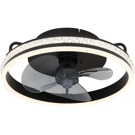 Ventilatore da Soffitto con Luce Nero LED CCT Dimmerabile Telecomando