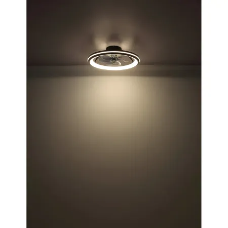 Ventilatore da Soffitto con Luce Nero LED CCT Dimmerabile Telecomando