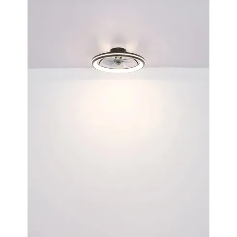 Ventilatore da Soffitto con Luce Nero LED CCT Dimmerabile Telecomando