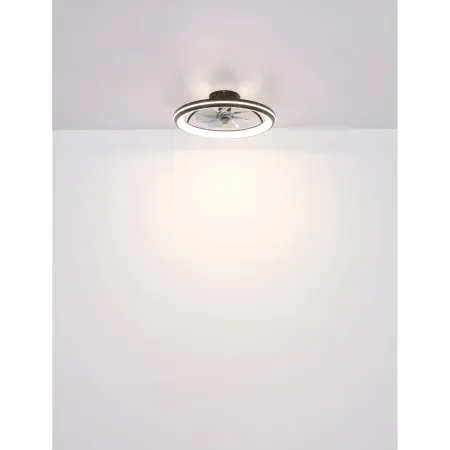 Ventilatore da Soffitto con Luce Nero LED CCT Dimmerabile Telecomando