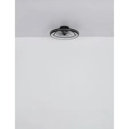 Ventilatore da Soffitto con Luce Nero LED CCT Dimmerabile Telecomando