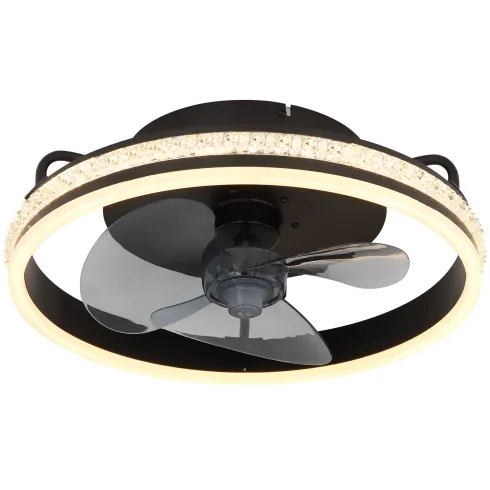 Ventilatore da Soffitto con Luce Nero LED CCT Dimmerabile Telecomando