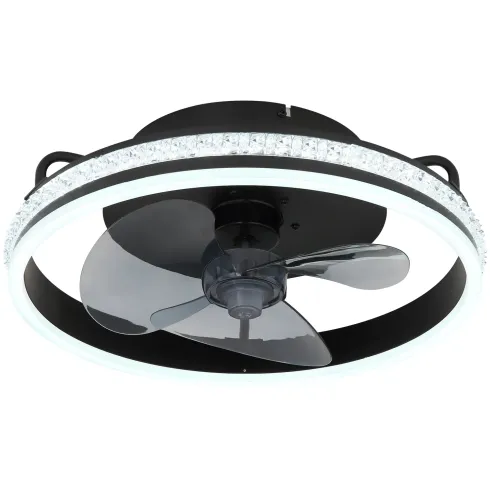 Ventilatore da Soffitto con Luce Nero LED CCT Dimmerabile Telecomando