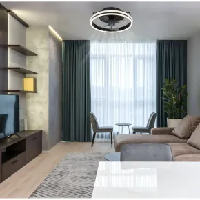 Ventilatore da Soffitto con Luce Nero LED CCT Dimmerabile Telecomando 2