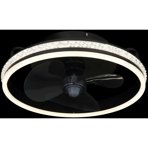 Ventilatore da Soffitto con Luce Nero LED CCT Dimmerabile Telecomando