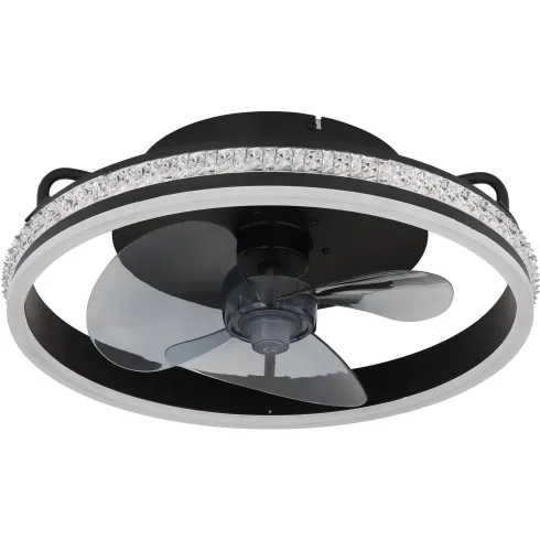 Ventilatore da Soffitto con Luce Nero LED CCT Dimmerabile Telecomando
