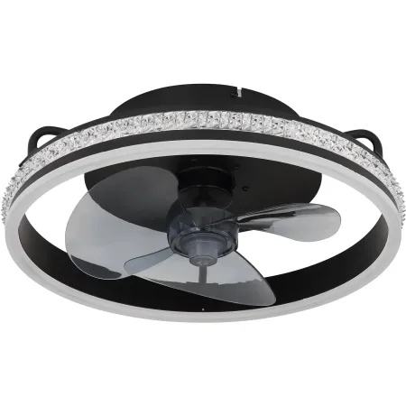 Ventilatore da Soffitto con Luce Nero LED CCT Dimmerabile Telecomando