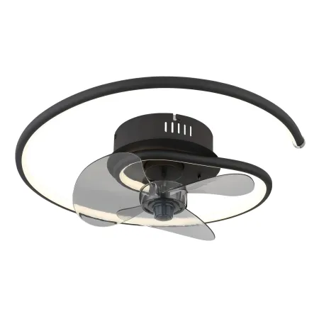 Ventilatore da Soffitto con Luce LED Nero Moderno 30W Telecomando