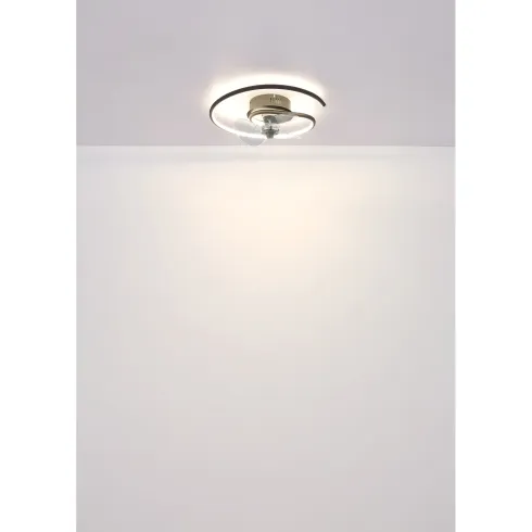 Ventilatore da Soffitto con Luce LED Nero Moderno 30W Telecomando