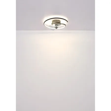 Ventilatore da Soffitto con Luce LED Nero Moderno 30W Telecomando