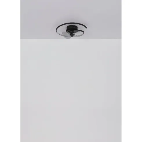 Ventilatore da Soffitto con Luce LED Nero Moderno 30W Telecomando