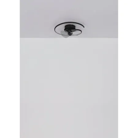 Ventilatore da Soffitto con Luce LED Nero Moderno 30W Telecomando