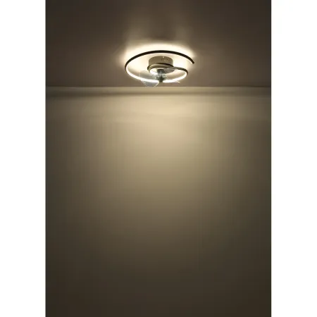Ventilatore da Soffitto con Luce LED Nero Moderno 30W Telecomando