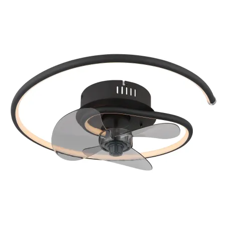 Ventilatore da Soffitto con Luce LED Nero Moderno 30W Telecomando