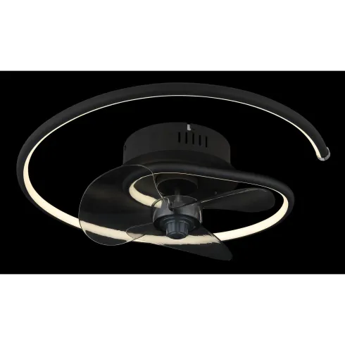 Ventilatore da Soffitto con Luce LED Nero Moderno 30W Telecomando