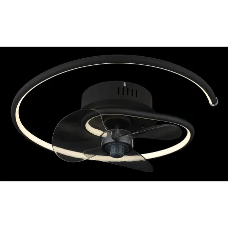 Ventilatore da Soffitto con Luce LED Nero Moderno 30W Telecomando