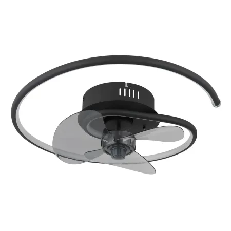 Ventilatore da Soffitto con Luce LED Nero Moderno 30W Telecomando